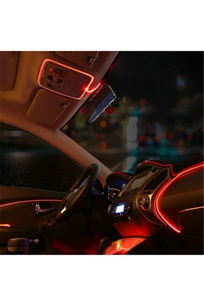 Eroglu Arac Ici Torpido Ledi Neon Isikli Renkli Ip Neon Ledi Kirmizi 2mt Trendyol