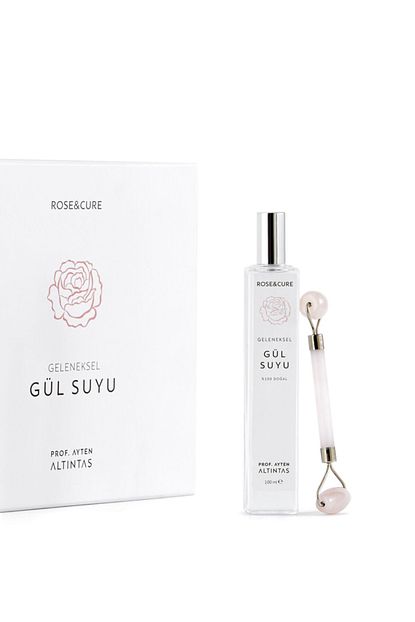 Rose Cure Saf Gul Suyu Kuvars Roller Cift Tarafli Cilt Yuz Masaj Bakim Aleti Trendyol