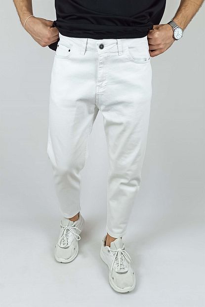 Catch Erkek Beyaz Boyfriend Jean Kot Pantolon Trendyol