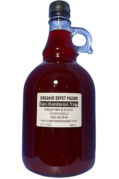 Organik Sepet Pazari Sari Kantaron Yagi 1 L Cam Sise Trendyol