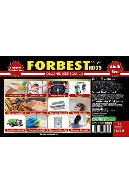 Forbest Hd35 Organik Leke Sokucu 1 Lt Trendyol