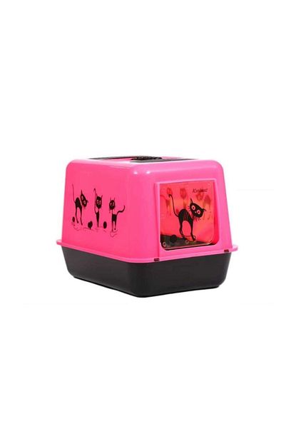 Ciftsan Kirilmaz Flip Kapakli Buyuk Luks Kapali Kedi Tuvaleti Pembe Trendyol