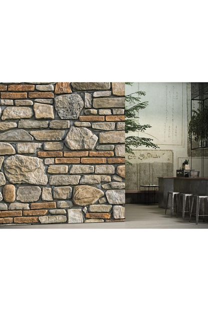 Renkli Duvarlar Dogal Tas Desen Cafe Restoran Duvar Kagidi 4 50x2 50 Trendyol
