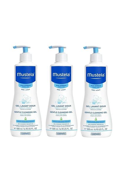 mustela gentle cleansing gel 500 ml yenidogan sampuani 3 adet fiyati yorumlari trendyol