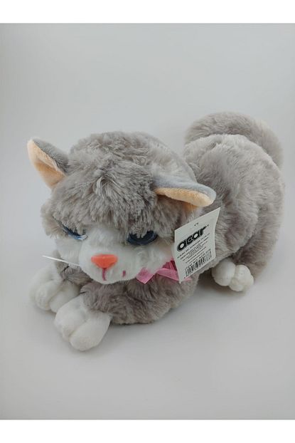Acar 25 Cm Pelus Yatan Gri Kedi Sesli Buyuk Trendyol
