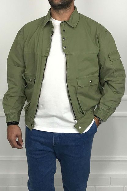 Baggy Erkek Yesil Oversize Bomber Ceket 00119store 728 Trendyol
