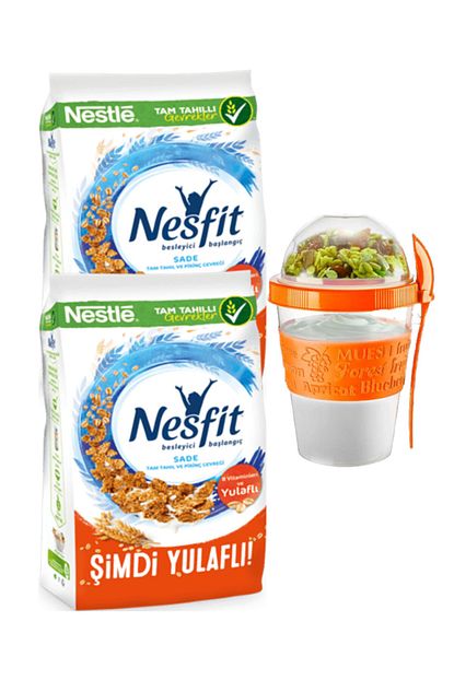 Nesfit Sade Kahvaltilik Gevrek 1400 Gram Take And Go Musli Kabi 600 Ml Hediye Trendyol
