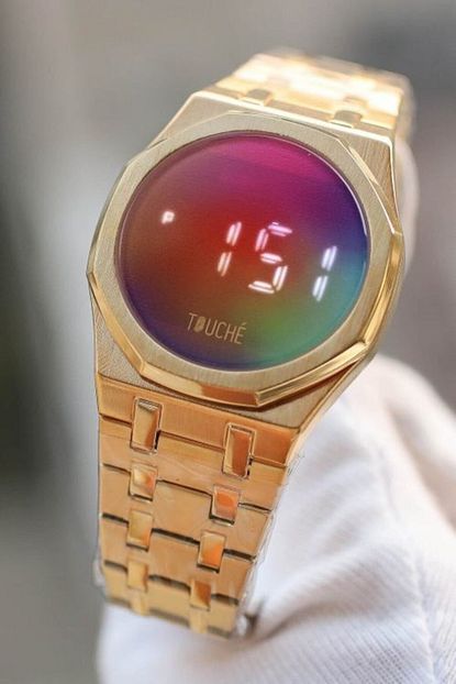 Touchwatch Dijital Ekran Celik Kordon Renkli Dokunmatik Ekran Bayan Kol Saat Twg0012 Trendyol