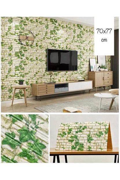 Renkli Duvarlar Nw80 Sarmasik Desen Arkasi Yapiskanli Panel 3d Duvar Kagidi Trendyol