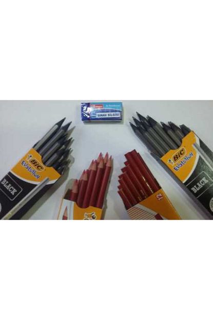 Bic Bic Kursun Kalem 2 Dz Bic Kirmizi Kalem 2 Dz Silgi Hediye Trendyol