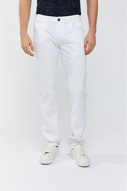 Avva Erkek Beyaz 5 Cepli Armurlu Slim Fit Pantolon A91s3082 Trendyol