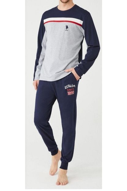 U S Polo Assn Erkek Gri Pijama Takimi Trendyol