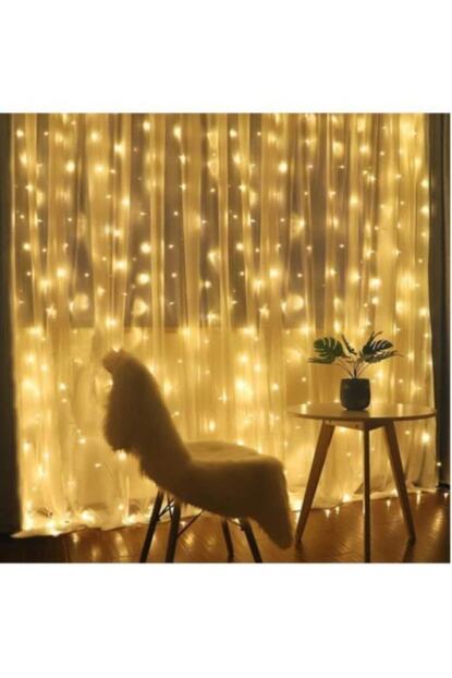 Gobeklitepe Ticaret 2 5x2 5 Gunisigi Sari Renk Prizli Perde Led Isik Dekoratif Sacak Led Trendyol