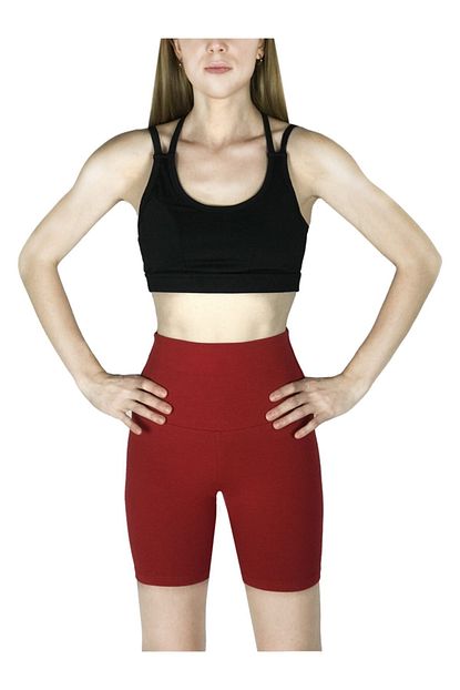 Vei Yoga Kadin Kirmizi Kisa Tayt Trendyol