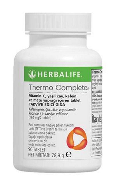 kafein ve mate yaprakli tablet takviye edici gida thermo complete 90 tablet