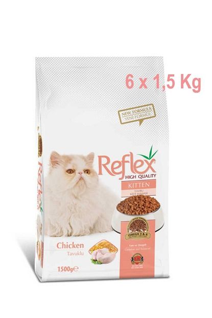 reflex tavuklu yavru kedi mamasi 6 adet x 1 5 kg fiyati yorumlari trendyol