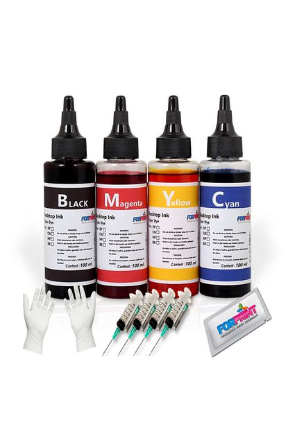 canon bitmeyen kartuslu g1411 g2110 g3411 uyumlu murekkep seti 4x100ml