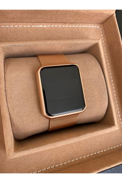 Gold Time Erkek Rose Gold Klipsli Celik Hasir Kordon Dokunmatik Ekranli Saat Trendyol