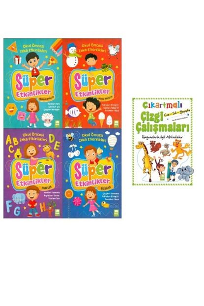 Ema Cocuk Yayinlari Ema Cocuk Super Etkinlikler 4lu Set Cikartmali Cizgi Calismalari Trendyol