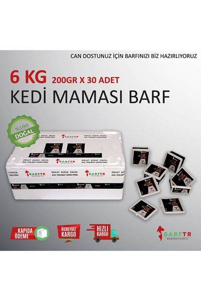 Barftr Kedi Barf Mamasi 6 Kg Kedi Barf 200 Gram Tekli Ambalajlarda Trendyol