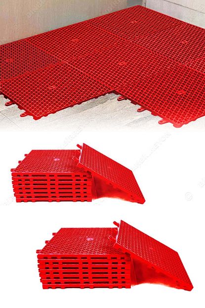Binbirreyon Plastik Gecmeli Yer Karosu 1m2 Gecmeli Karo 16 Adet Kirmizi Renk Ad007 Trendyol