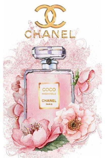 Marcel Kristal Tablo Chanel Pudra Rengi Cicekli Parfum Sisesi Dekorasyon Elmas Mozaik Tablo 38x61cm Trendyol