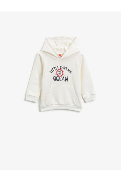 Koton Erkek Cocuk Beyaz Pamuklu Uzun Kollu Sweatshirt Trendyol