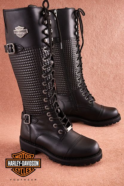 Harley Davidson Tiny Black Deri Kadin Cizme Trendyol