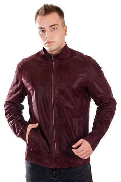Western Classics Erkek Bordo Siyah Cift Tarafli Ultra Ince Deri Ceket Trendyol