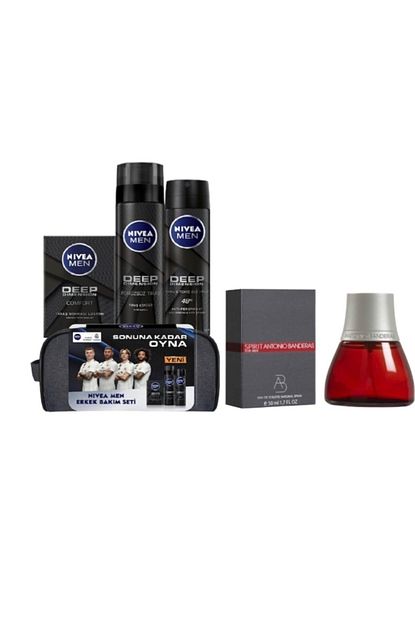 Nivea Men Deep Dimension Erkek Bakim Seti Antonio Banderas Spirit Edt 100 Ml Erkek Parfumu Trendyol