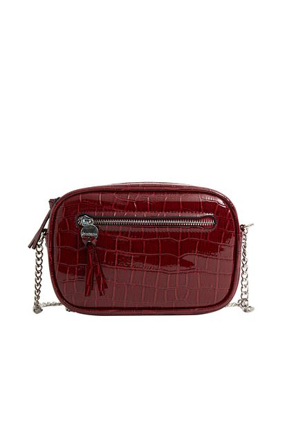 Stradivarius Kadin Kirmizi Timsah Derisi Desenli Capraz Askili Canta 03533001 Trendyol