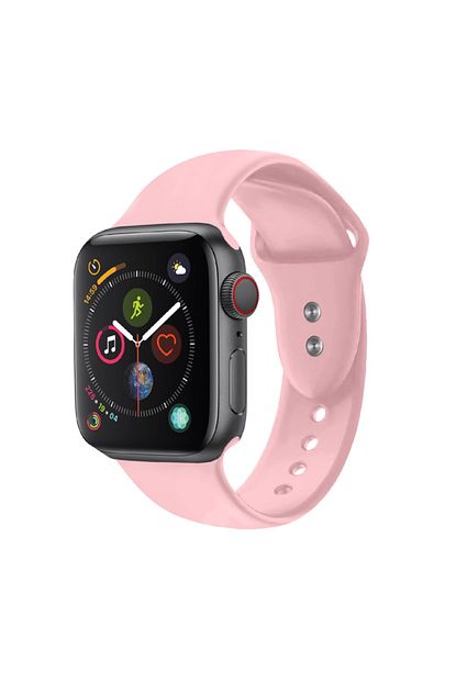 apple watch saat kayisi cift kilit pimi ile 42mm buyuk orta boy acik pembe