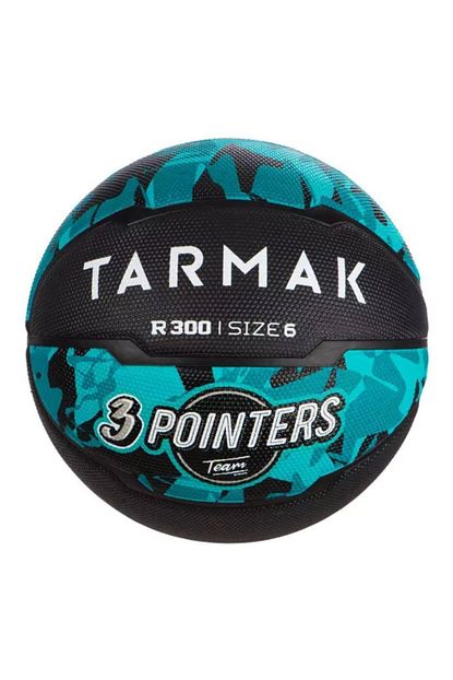 Tarmak R300 Grafiti Desenli 6 Numara Basketbol Topu Siyah Turkuaz Trendyol