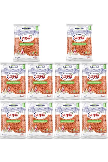 Yayla Kirmizi Mercimek Top Tane 2 Kg 10 Adet Trendyol
