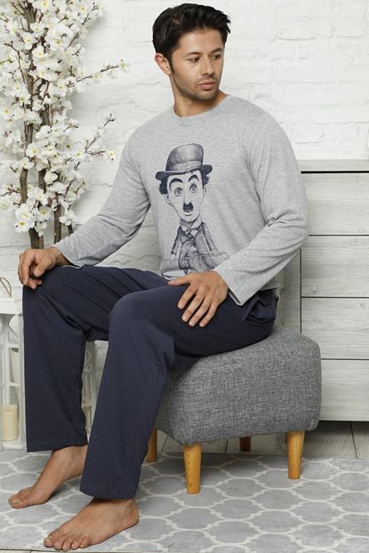 Pijamaevi Karakter Baskili Uzun Kollu Erkek Pijama Takimi Trendyol