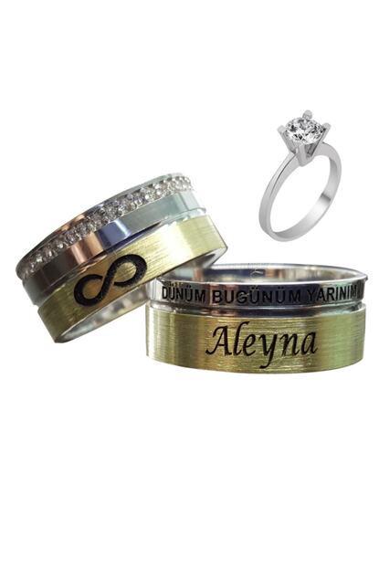 Dzgsilver Tasli Gumus Cift Alyans Yuzuk Tek Tas Hediyeli Dn5089 Trendyol