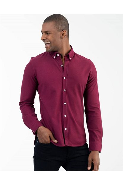 Tudors Erkek Murdum Slim Fit Penye Gomlek Trendyol
