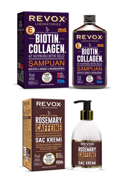 Revox Biotin Kolajen E Vitamini Destekli Sac Bakim Sampuani Biberiye Ve Kafein Ozlu Sac Kremi Trendyol