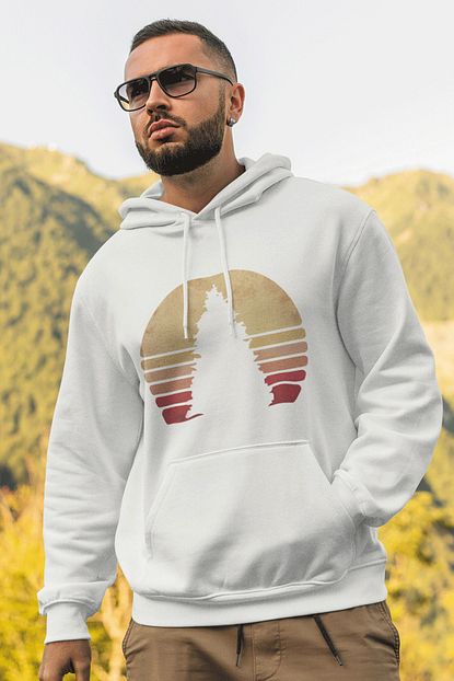 Poniba Sunset Beyaz Erkek Kapsonlu Sweatshirt Hoodie Trendyol