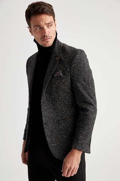 Defacto Erkek Gri Modern Fit Blazer Ceket Trendyol