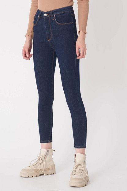 Addax Kadin Koyu Kot Rengi Cep Detayli Jean Pantolon Pn6435 Pnf Adx 0000020869 Trendyol