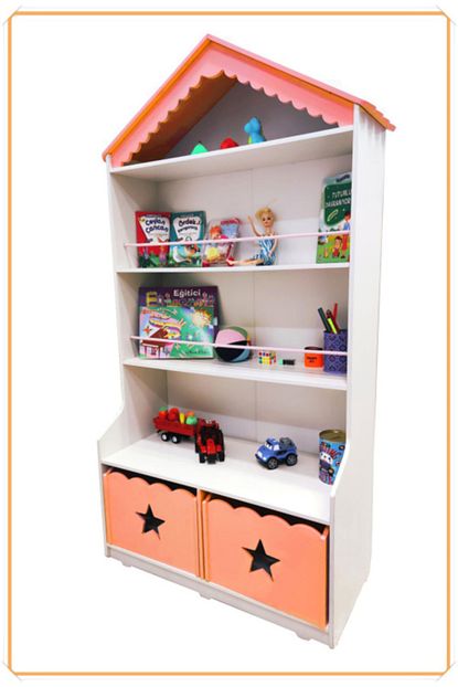 Montesev Kitaplik Raf Cocuk Bebek Odasi Oyun Evi Oyuncak Kutusu Dolabi Sepeti Ahsap Montessori Trendyol