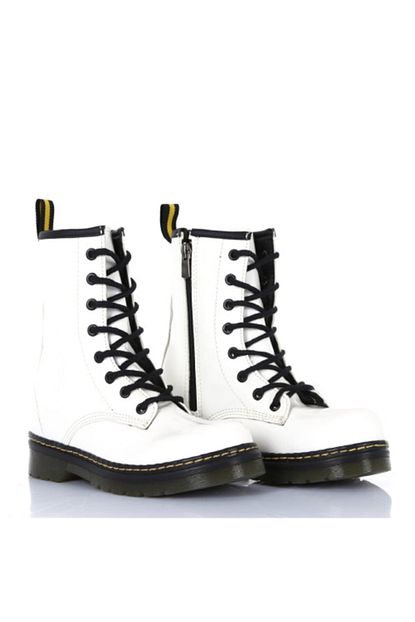 Sothe Shoes Sothe Gfe 500 Beyaz Rugan Erkek Bot Bagcikli Postal Erkek Ayakkabi Trendyol