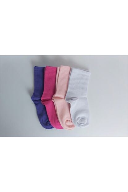Shocks Unisex Renkli Duz Renk Soket Corap 4 Lu Trendyol