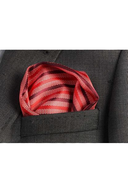 Exve Exclusive Erkek Kirmizi Bordo Cizgili Cep Yaka Mendili Trendyol