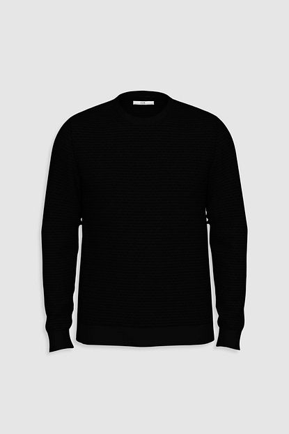 Lc Waikiki Erkek Siyah Bisiklet Yaka Sweatshirt Trendyol