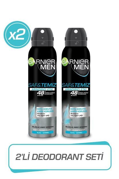 Garnier 2 Li Men Saf Ve Temiz Sprey Erkek Deodorant Seti Trendyol