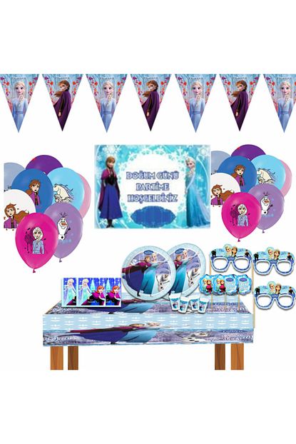 Baycimri Afisli Frozen Karlar Ulkesi Frozen Elsa Dogum Gunu Parti Malzemeleri Susleri Seti 24 Kisilik Trendyol