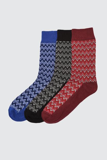 Trendyol Man Cok Renkli Erkek 3 Lu Soket Corap Tmnaw21co0086 Trendyol