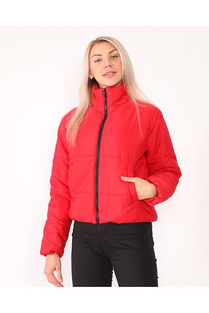 Cimrimoda Kadin Kirmizi Kapitone Sisme Mont Trendyol